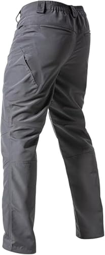 Tactical Cargo Pants for Men - Stretch, Water Resistant, Lightweight - Large, Gray