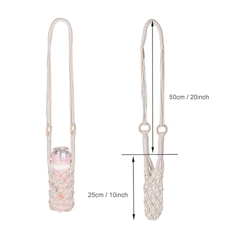 Eiyye Crochet Water Bottle Holder Crossbody Sling 2-Pack Lightweight Travel Carrier
