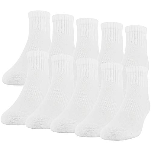 Gildan Men's Active Cotton Ankle Socks 10-Pack White Shoe Size 6-12