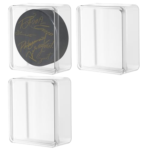 Hockey Puck Display Cases - Clear Acrylic Cube (3 PCS)