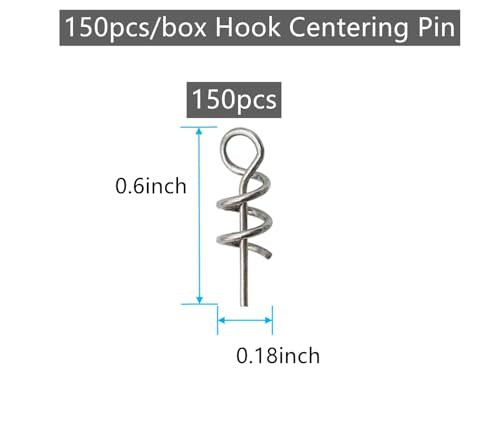 Fishing Hook Centering Pin Spring Twist Lock - 150pcs, 0.6in-1.4in