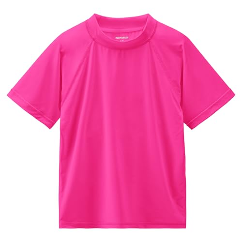 UPF 50 Rash Guard Swim Shirt for Boys - Neon Pink, 3T