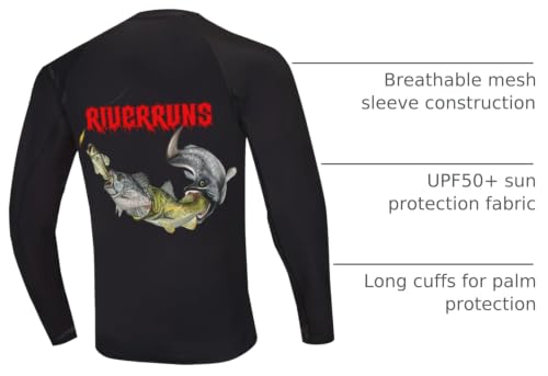 Men's UPF 50+ Quick-Dry Fishing Shirt - XX-Large / Black Fish Food Chain