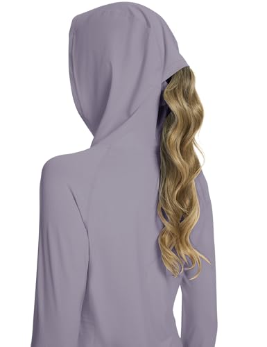 Bashafo Women's UPF50+ Sun Protection Long Sleeve Fishing & Hiking Shirt - Large, Dark Purple