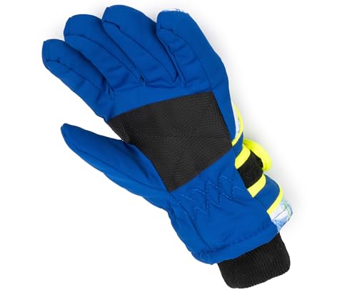 Kids Winter Thermal Gloves - Windproof Ski & Snowboarding - 4-7 Years Old, Blue