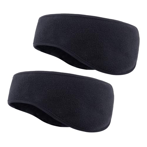 Soft Fleece Ear Warmer Headband for Men and Women - 2 Pack