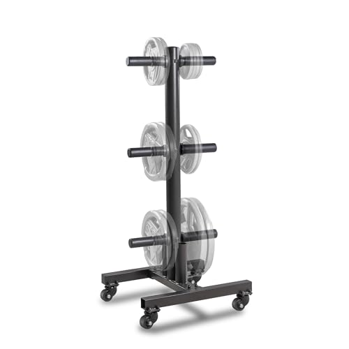 Heavy-Duty Olympic Weight Plate Tree with Wheels - Black