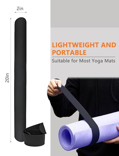 Yoga Mat Strap - 2 Pcs Black Scrunchie Slap Band for Travel