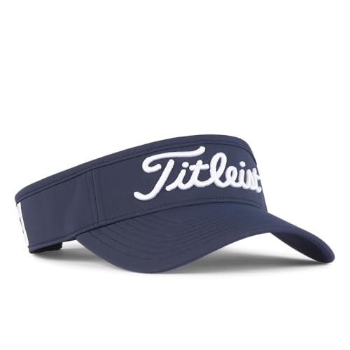 Men's Navy/White Tour Performance Visor - One Size Golf & Sports Hat