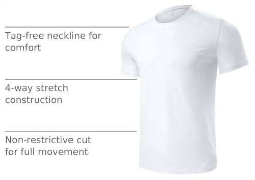 Men's Short Sleeve Crew Neck Workout Shirt - Large, White