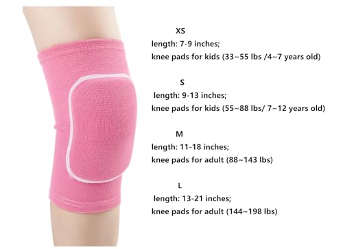 Dance Knee Pads for Women - Medium Pink, Soft Elastic Support