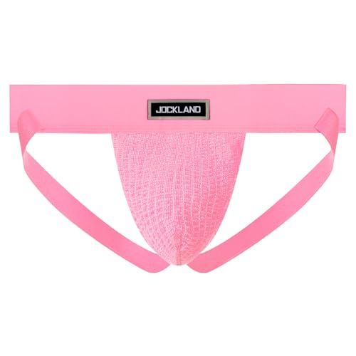 Men's Athletic Supporter Jock Straps - 3" Wide Band, X-Large Pink