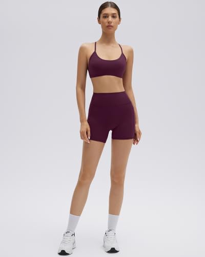 SUUKSESS Women's Padded Sport Top & Bike Shorts Set Maroon Small