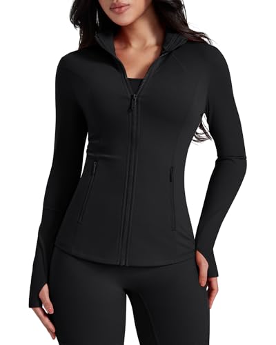 Lightweight Women's Athletic Zip Up Jacket with Pockets