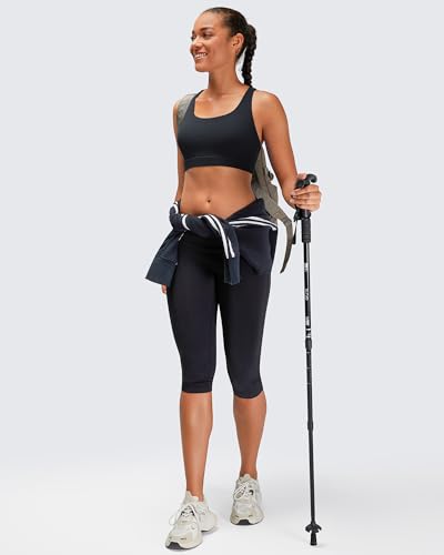 Medium Black Lucky Yoga Women's Strappy Sports Bra for Activewear
