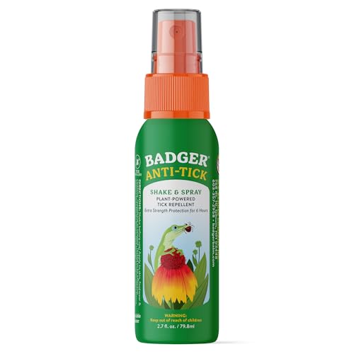 Badger Travel Size Tick Repellent Spray, DEET-Free, Non-Toxic, 2.7 fl