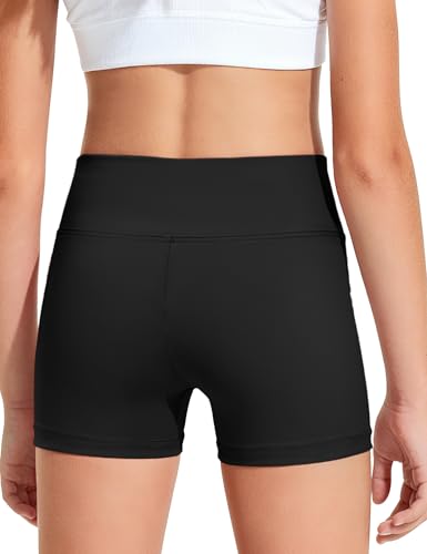 Kids Dance Shorts - Black, 9-10 Years for Gymnastics & Volleyball