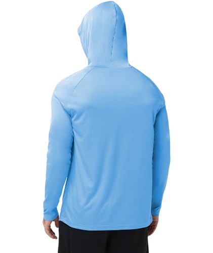 Men's Sun Protection Hoodie UPF 50+ Long Sleeve Sweatshirt - Medium/Dark Red/Army Green/Light Grey/Dark Blue/Black - ZITY 5 Pack