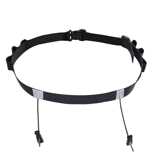 Adjustable Race Number Bib Belt with 6 Storage Loops - Black