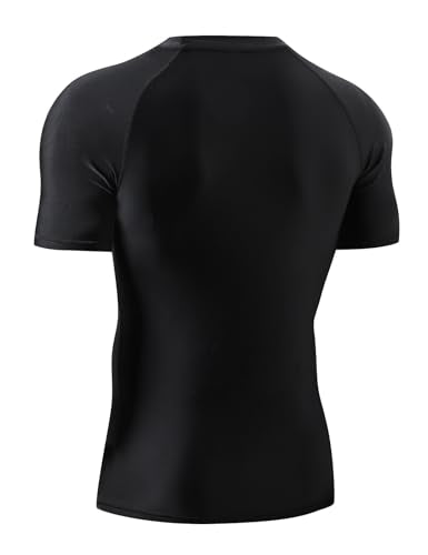 Men's UPF 50+ Rash Guard Swim Shirt - Large Black