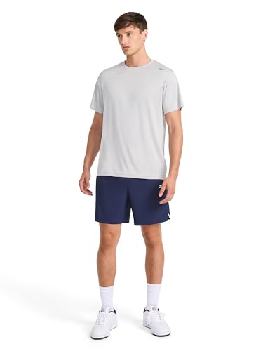 Men's Crewneck T-Shirt - Lightweight Stretch Knit, Small - Chrome Heather
