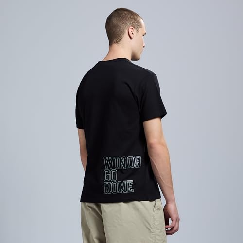 Short Sleeve Graphic Logo T-Shirt - Win Or Go Home, Medium, Black