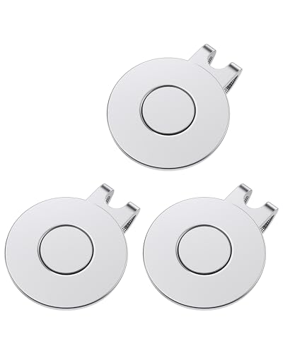 Magnetic Golf Hat Clip Marker Set - Silver - 3 Pack