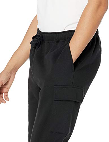 Amazon Essentials Men's Relaxed Fit Cargo Fleece Jogger Sweatpants Medium Black