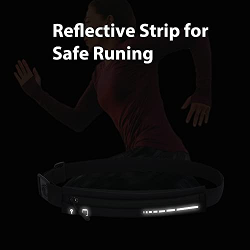 Slim Running Belt for Men & Women - Black Fanny Pack Phone Holder