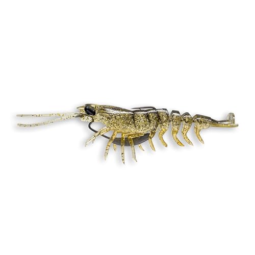 Savage Gear Manic Shrimp V2 Soft Plastic Fishing Bait, Gold, 3in / 1/4oz