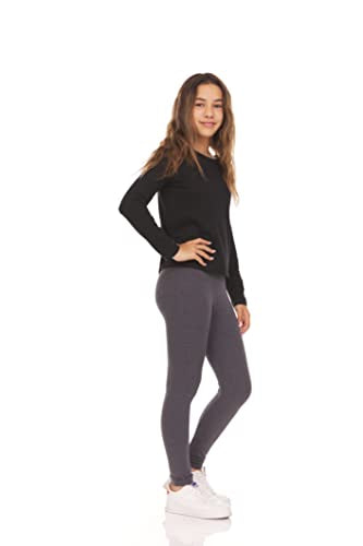 Pink Angel Toddler & Girls Multi-Pack Leggings - Cotton Spandex Dance & Yoga Tights, 10-12, 5-Pack