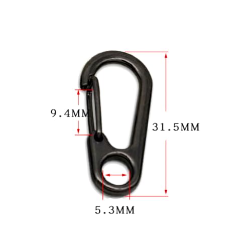 10-Piece Mini Keychain Carabiner Clips - Durable Metal Spring Snap Hooks