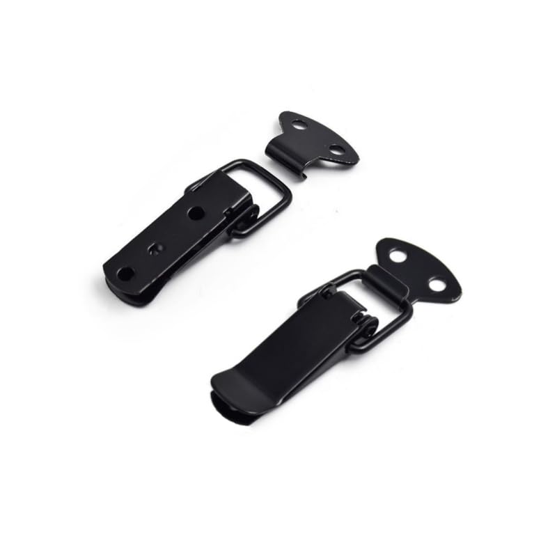 Latch Black Toggle Latch, Steel Spring Loaded Toggle Latch, Black Catch Hasp Clamp Clip Lock with for Cabinet, Wooden Case, Box(8 Pcs)