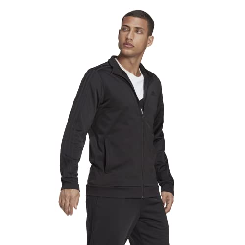 Men's Warm-Up 3-Stripes Track Jacket - Large, Black