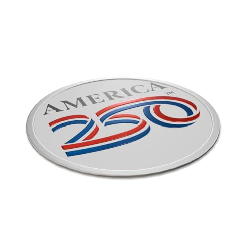 America 250th Anniversary Sticker - 3D White Round Design