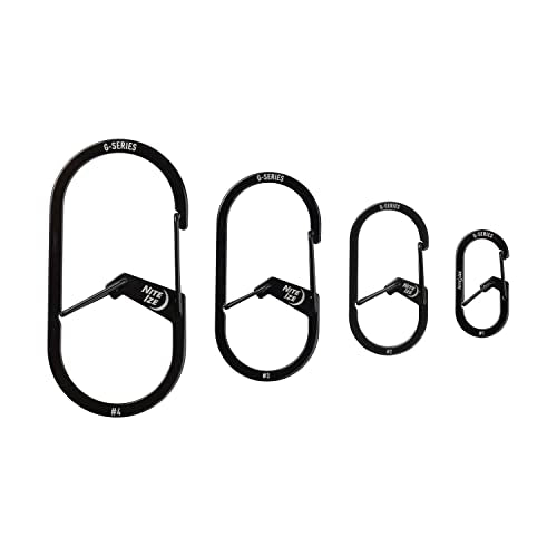 G-Series Dual Chamber Carabiner Keychain, Size #2 - Black