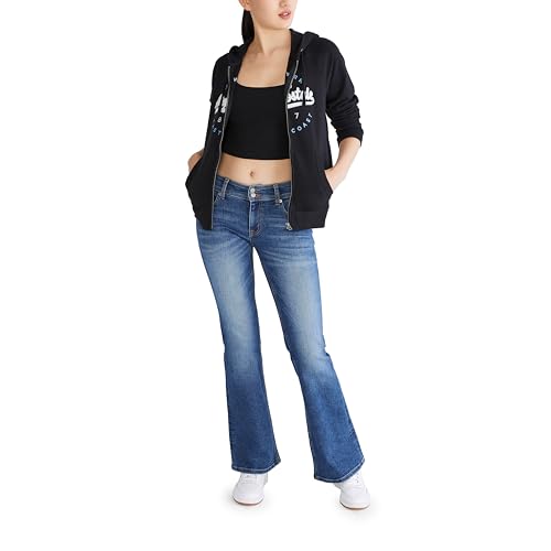 AEROPOSTALE Women's Logo Full Zip Hoodie - Circle/Scripts, Small, Dark Black