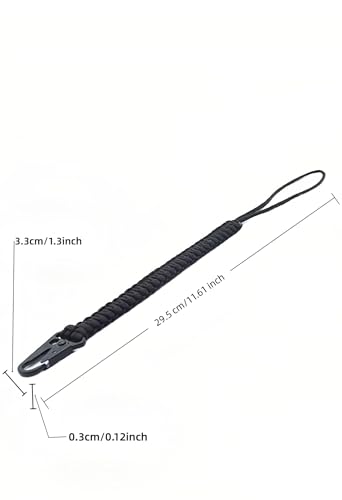 Tactical Paracord Keychain - 550 Survival Cord with Carabiner Clip