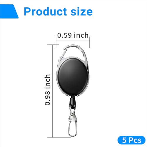 Fly Fishing Gear Retractor 5 Pcs - Black Fishing Tools