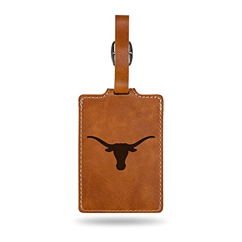 Alabama Crimson Tide Laser Engraved Luggage Tag - Includes ID Card - Texas Longhorns / Brown