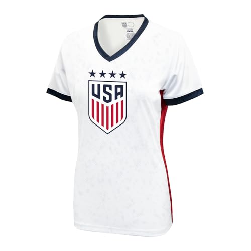 Icon Sports Women's USWNT Soccer Game Day T-Shirt Sophia Smith Small White-Red