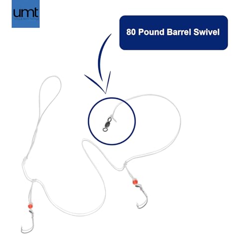 Sea Bass Hi-Lo Fishing Rigs - 1 Pack, 3/0 Bait Hook, 60lb Mono