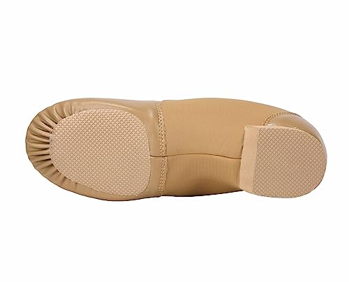 Linodes PU Leather Jazz Dance Shoes for Kids Toddler & Big Kids Slip-On with Elastic