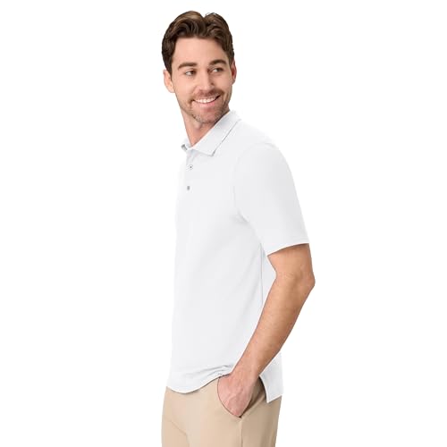 X-Large White Men's X-Temp Performance Polo Shirt - Odor Control