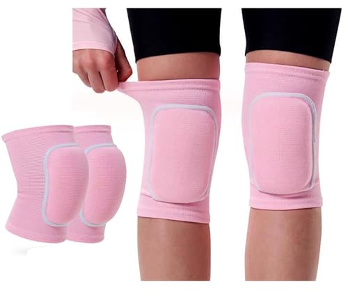 Dance Knee Pads for Women - Medium Pink, Soft Elastic Support