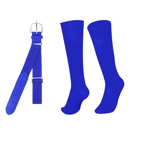 Youth Baseball & Softball Socks with Adjustable Belt - Royal Blue