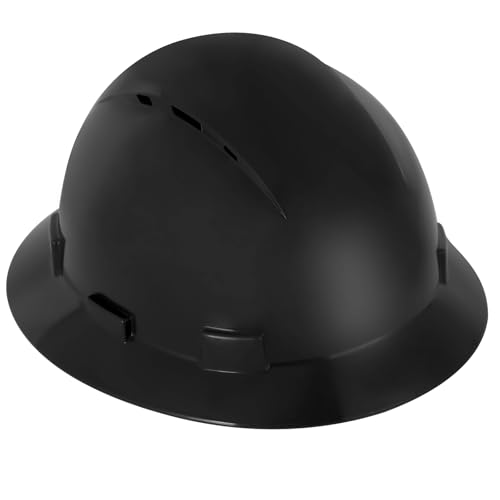 HDPE Full Brim Hard Hat, Construction Safety Helmet with Vented Holes, 6 Point Adjustable Ratchet Suspension, ?Meets ANSI/ISEA Z89.1