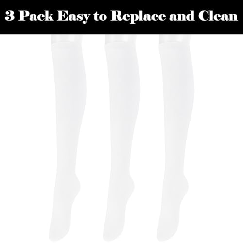 Knee High Socks for Women - 3 Pack White Cotton Tube Socks
