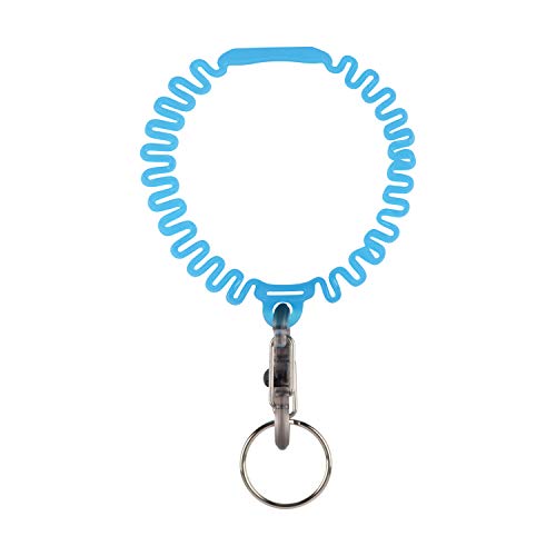 Stretch Wristband Key Chain with S-Biner Clip - Blue