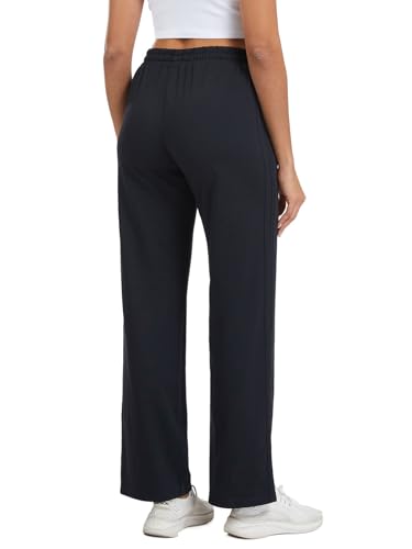 Women's Black Track Pants 32-Inch Inseam Loose Jogging Sweatpants